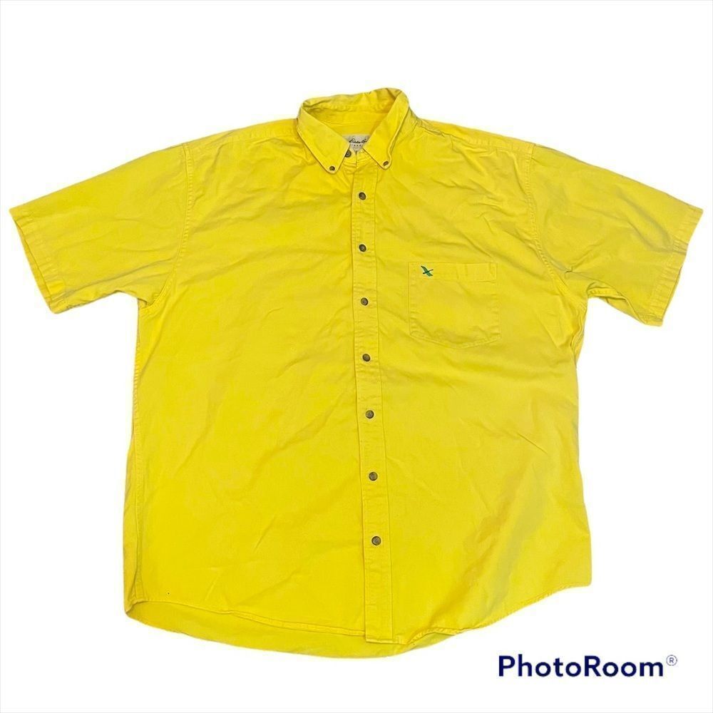 Eddie Bauer vintage yellow button down shirt